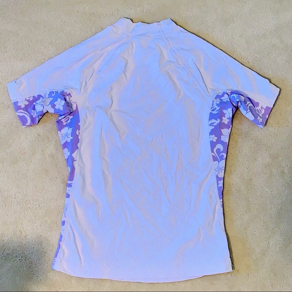 XCEL White and Purple Rashguard Swim Shirt - Picture 3 of 3
